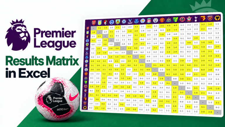 Building a Premier League Results Matrix in Excel
