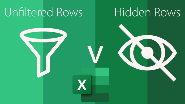 How Does Excel Handle Unfiltered and Hidden Rows?
