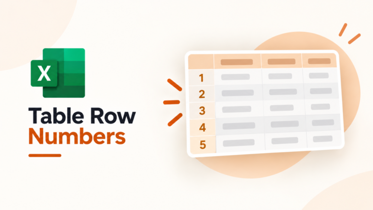 How to Display Table Row Numbers in Excel

