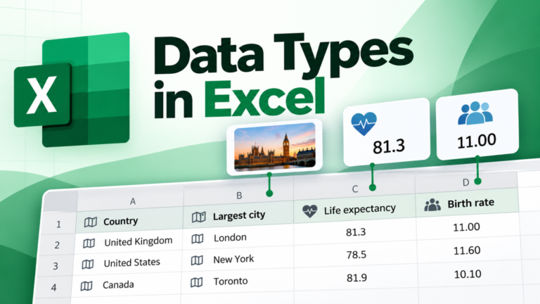 Data Types in Excel
