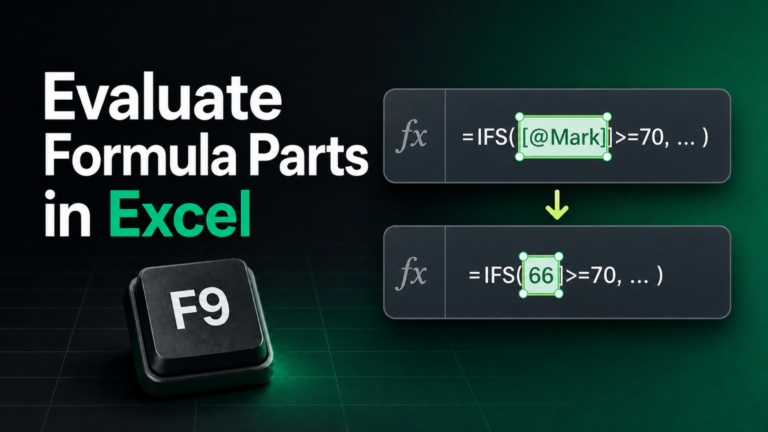 Evaluate Formula Parts in Excel
