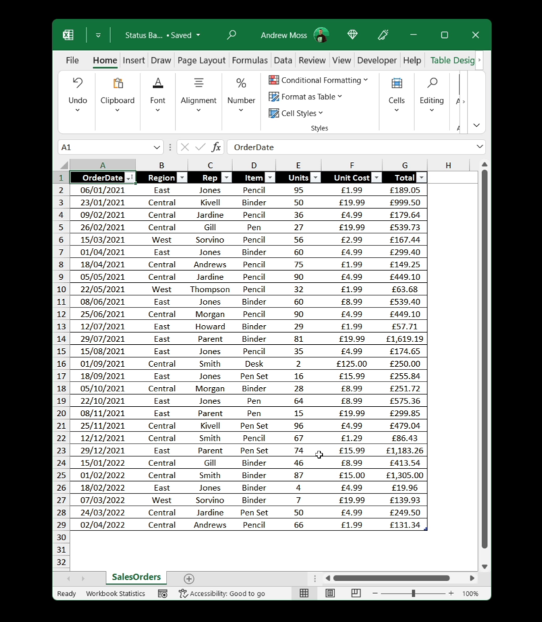 How to Copy the Excel Status Bar Statistics
  