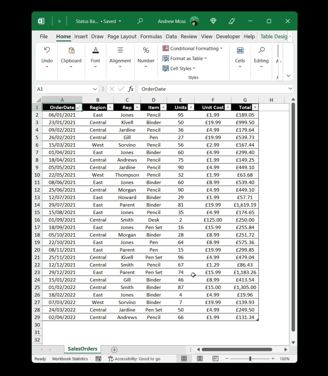 How to Copy the Excel Status Bar Statistics