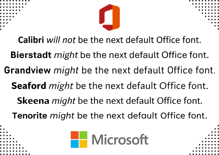 New Default Office Font
  