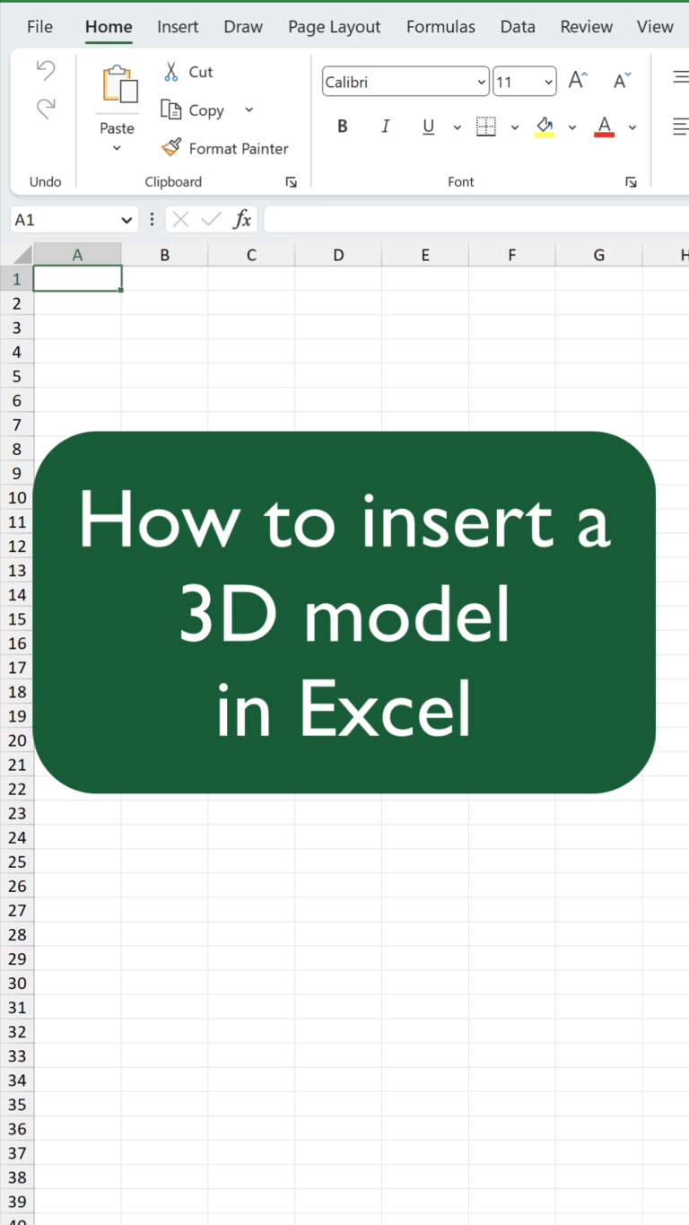 How to insert a 3D Model in Excel
  