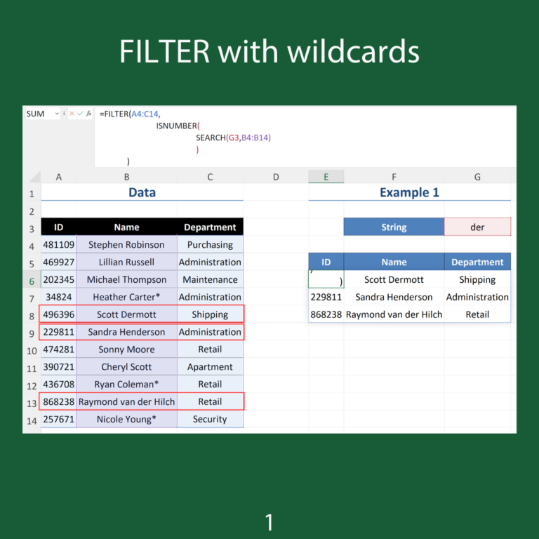 FILTER with wildcards
  