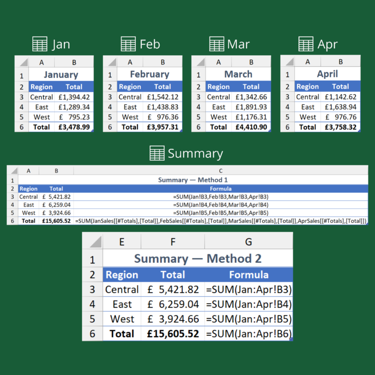 Consolidate Data with 3D References
  