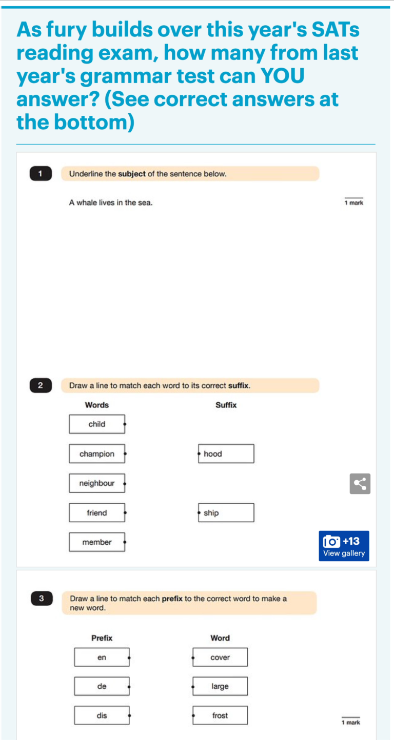 Can you answer these 10 SATs questions?
  