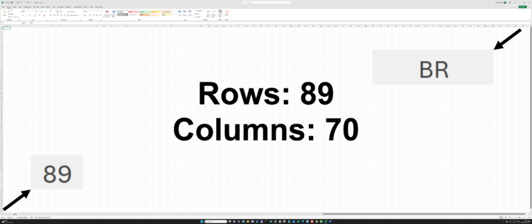 How many Excel worksheet rows and columns fit on my screen?
  