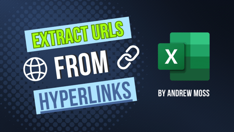 Extract URLs from hyperlinks in Excel
  