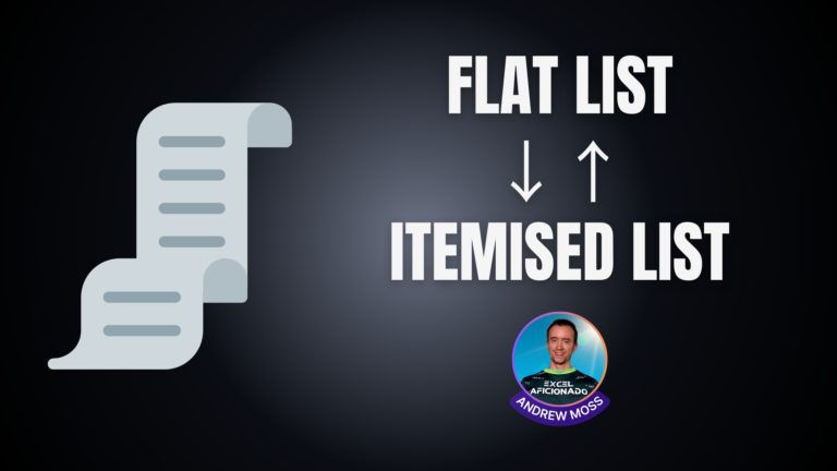 Convert a flat list to an itemised list in Excel
  