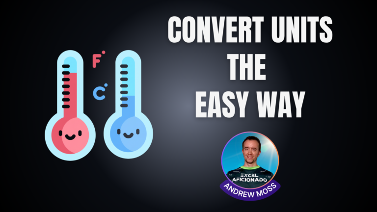 Convert units the easy way in Excel