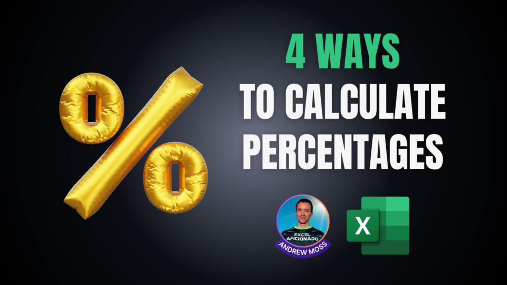 4 ways to calculate percentages in Excel