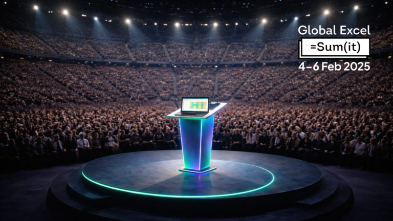 The evolution of the Global Excel Summit lectern
