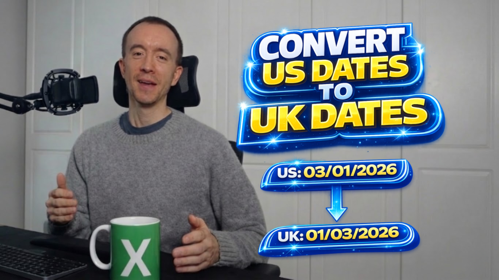 Convert dates from US to UK format in Excel
